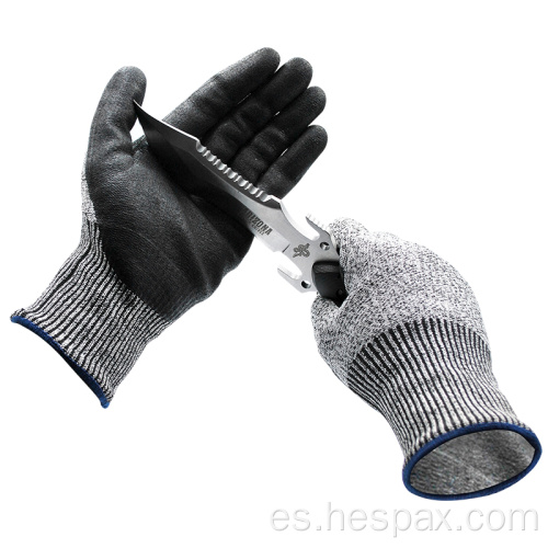 Guantes de seguridad PU de manguito extendido de HPPAX HPPPE